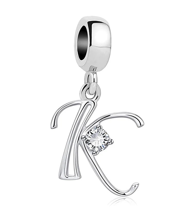 New 925 Fine Sterling Silver Plated Letter A-Z Dangle Beads Charms Fit Original European Bracelet Making Jewelry For Women