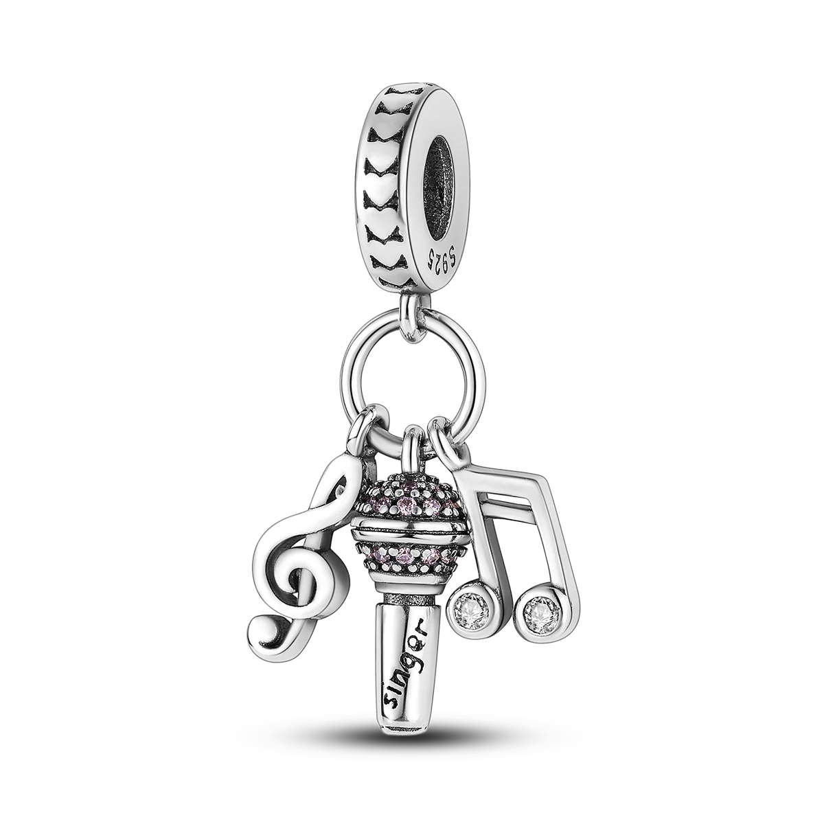 Inlaid Zircon Charm Beads 925 Sterling Silver Color Love Heart Snake Dangle Fit Original Bangle Bracelet Charms Pendant Jewelry