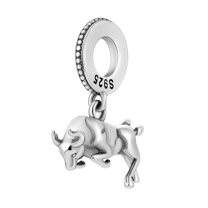 Inlaid Zircon Charm Beads 925 Sterling Silver Color Love Heart Snake Dangle Fit Original Bangle Bracelet Charms Pendant Jewelry