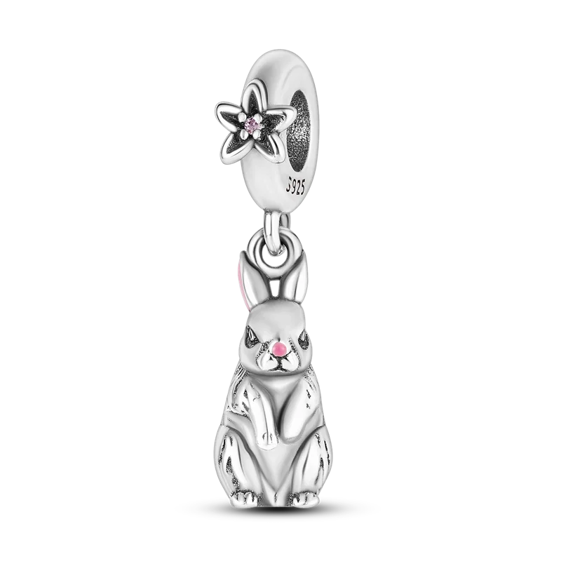 Inlaid Zircon Charm Beads 925 Sterling Silver Color Love Heart Snake Dangle Fit Original Bangle Bracelet Charms Pendant Jewelry
