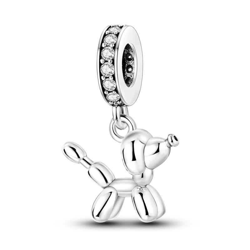 Inlaid Zircon Charm Beads 925 Sterling Silver Color Love Heart Snake Dangle Fit Original Bangle Bracelet Charms Pendant Jewelry
