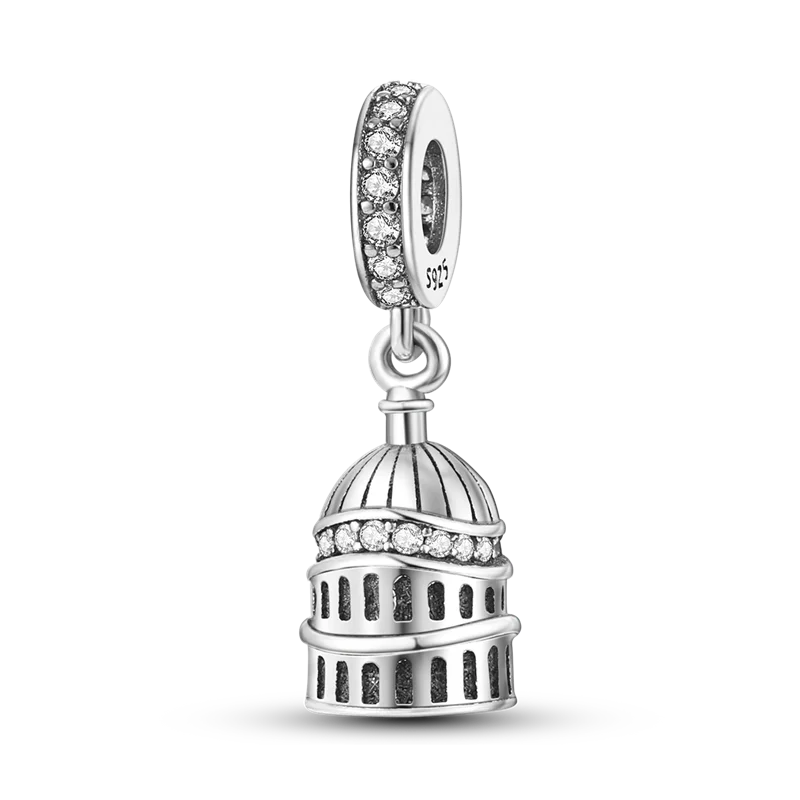 Inlaid Zircon Charm Beads 925 Sterling Silver Color Love Heart Snake Dangle Fit Original Bangle Bracelet Charms Pendant Jewelry