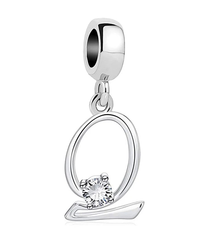 New 925 Fine Sterling Silver Plated Letter A-Z Dangle  Beads Charms Fit Original European Bracelet Making Jewelry For Women