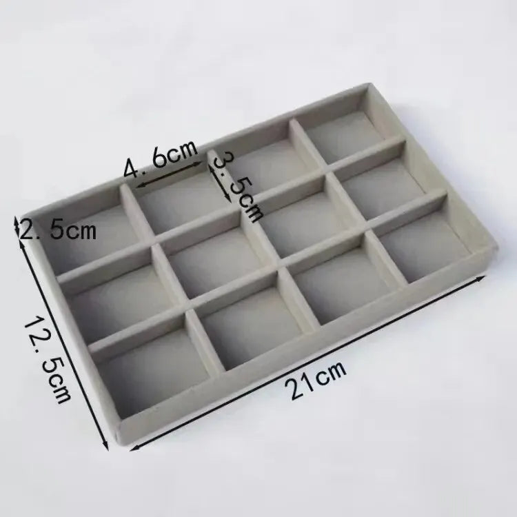 New Jewelry Organizer Velvet Jewelry Storage Tray Display Ring Bracelet Necklace Storage Box Showcase Drawer Organizer Trays