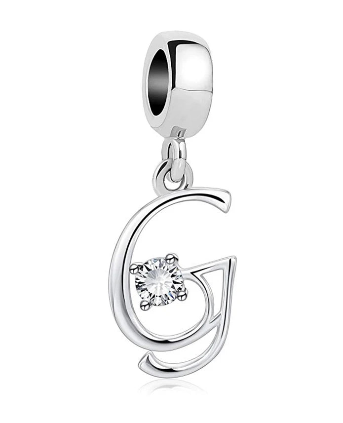 New 925 Fine Sterling Silver Plated Letter A-Z Dangle  Beads Charms Fit Original European Bracelet Making Jewelry For Women