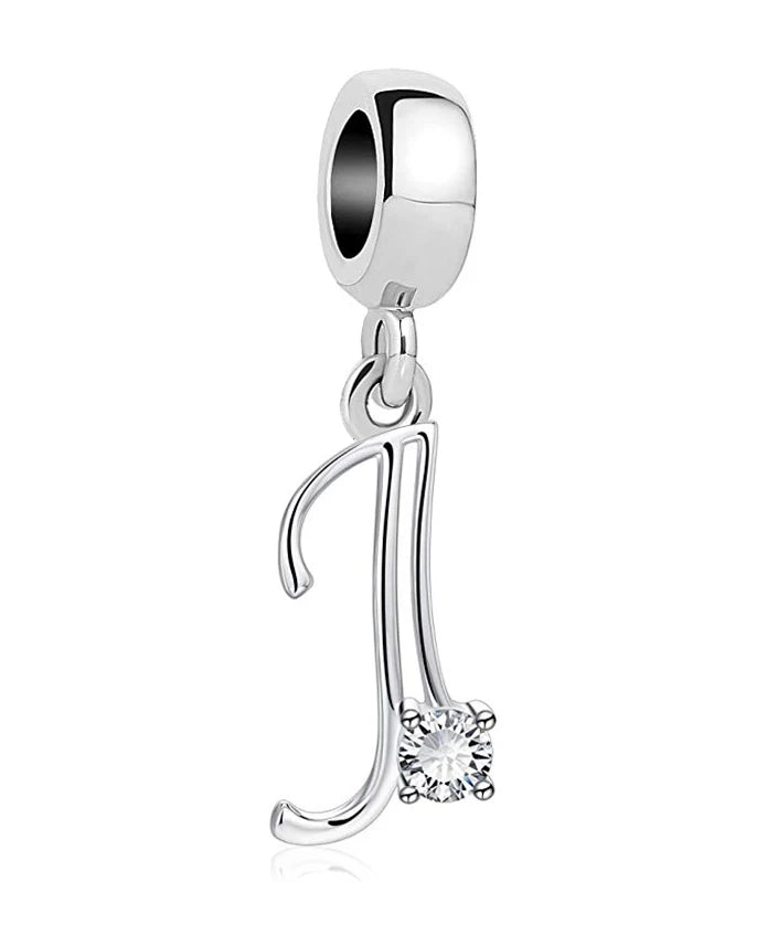 New 925 Fine Sterling Silver Plated Letter A-Z Dangle  Beads Charms Fit Original European Bracelet Making Jewelry For Women