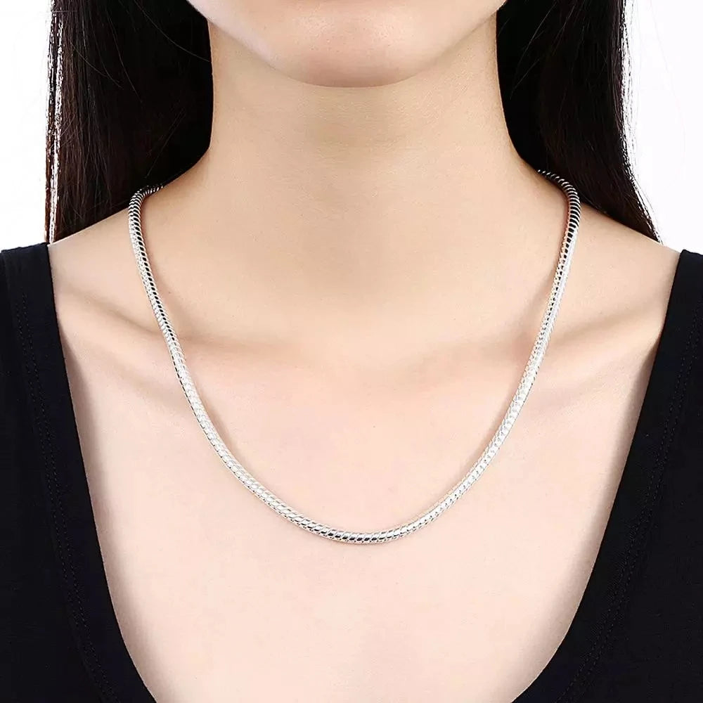 40-60cm 925 sterling Silver solid 3MM Chain Snake Necklace Bracelet Fashion Jewelry For Women Men Sets Charm Wedding