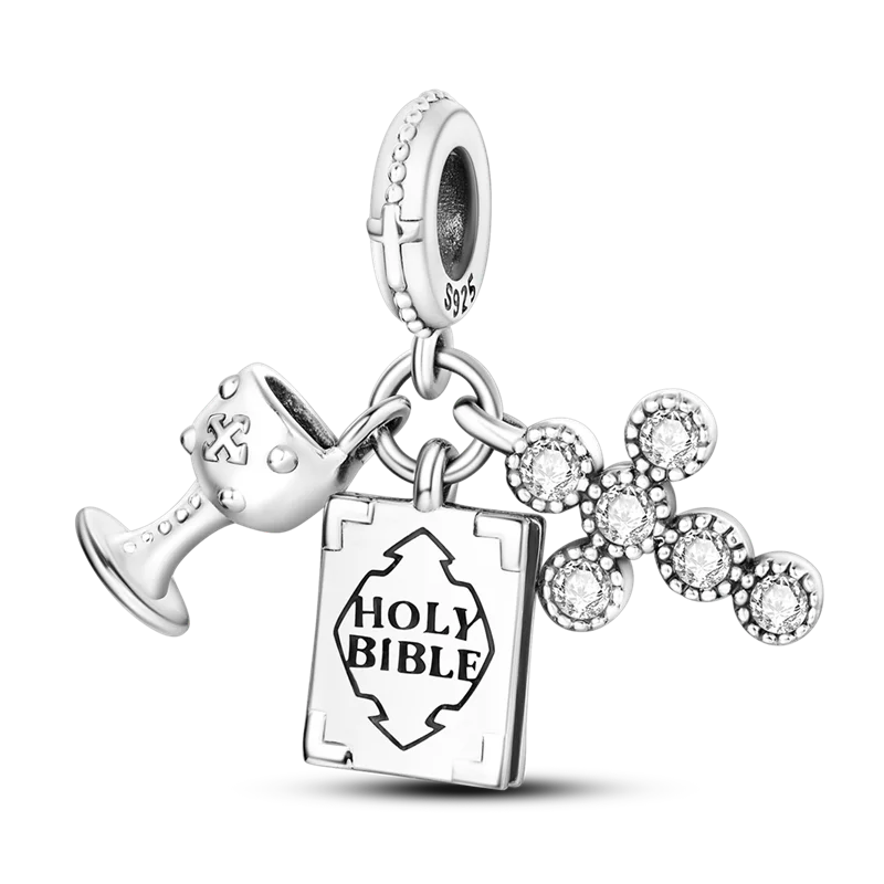 Inlaid Zircon Charm Beads 925 Sterling Silver Color Love Heart Snake Dangle Fit Original Bangle Bracelet Charms Pendant Jewelry