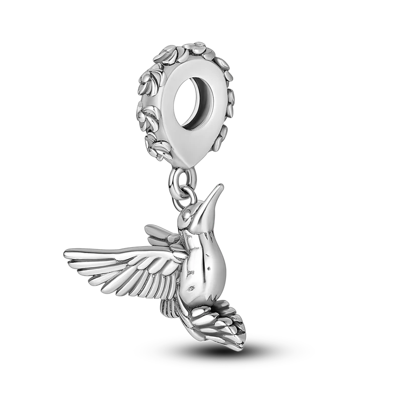 Inlaid Zircon Charm Beads 925 Sterling Silver Color Love Heart Snake Dangle Fit Original Bangle Bracelet Charms Pendant Jewelry
