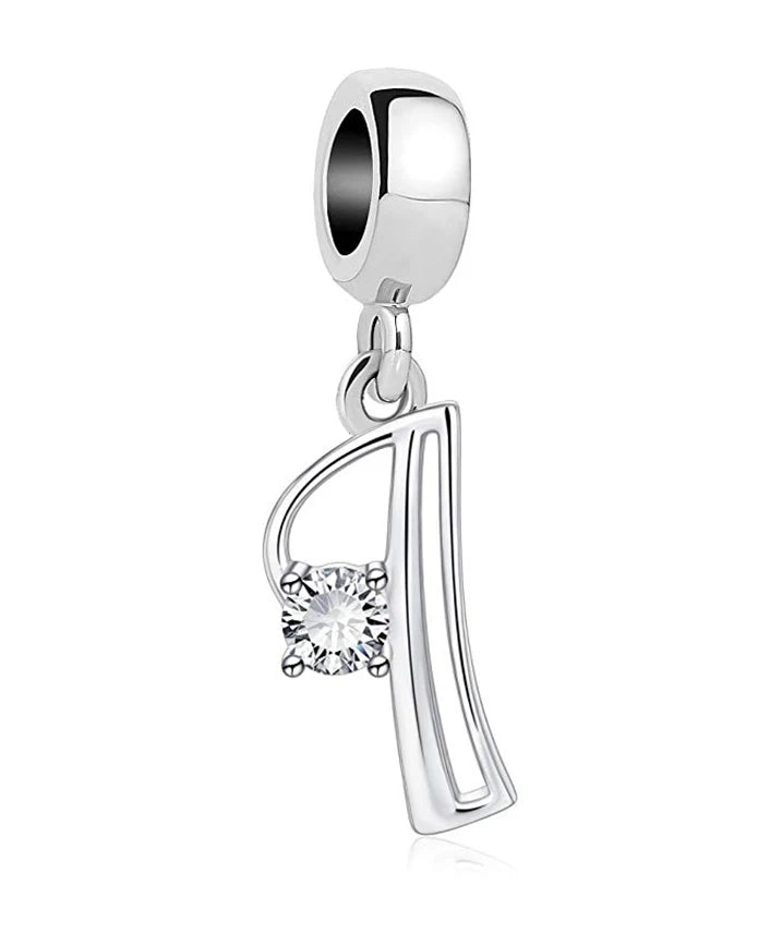 New 925 Fine Sterling Silver Plated Letter A-Z Dangle  Beads Charms Fit Original European Bracelet Making Jewelry For Women