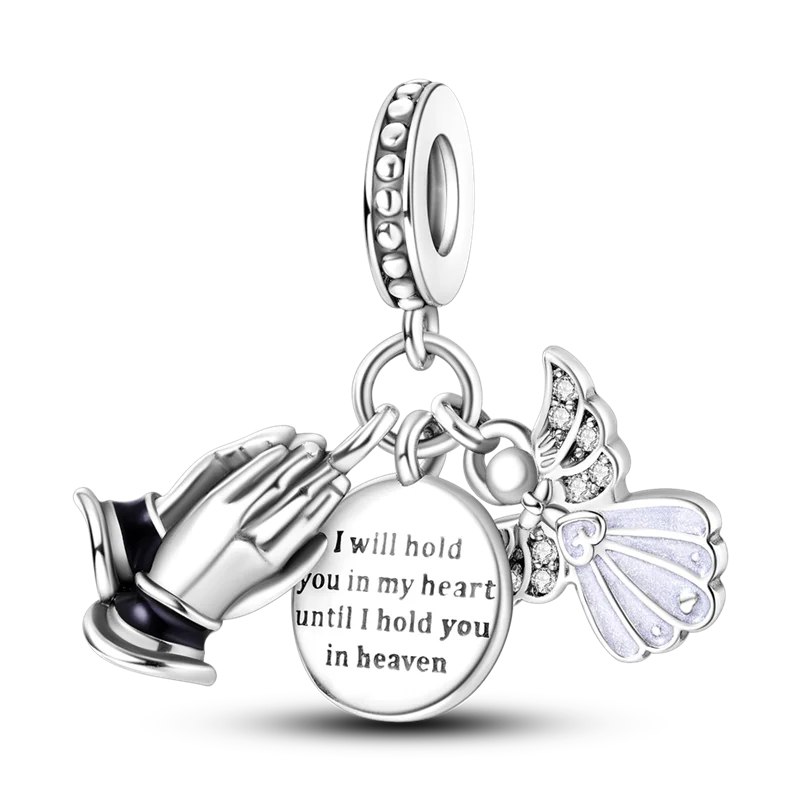 Inlaid Zircon Charm Beads 925 Sterling Silver Color Love Heart Snake Dangle Fit Original Bangle Bracelet Charms Pendant Jewelry