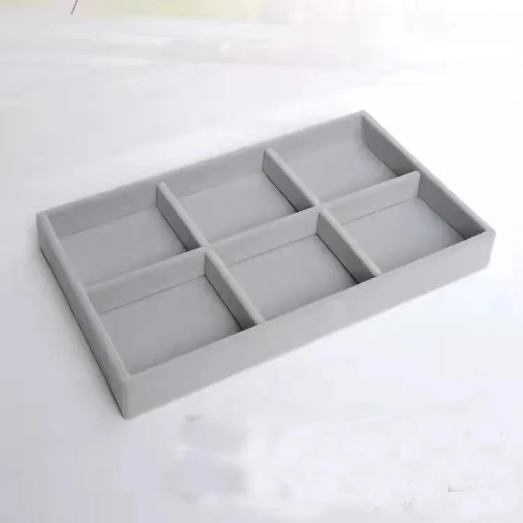 New Jewelry Organizer Velvet Jewelry Storage Tray Display Ring Bracelet Necklace Storage Box Showcase Drawer Organizer Trays
