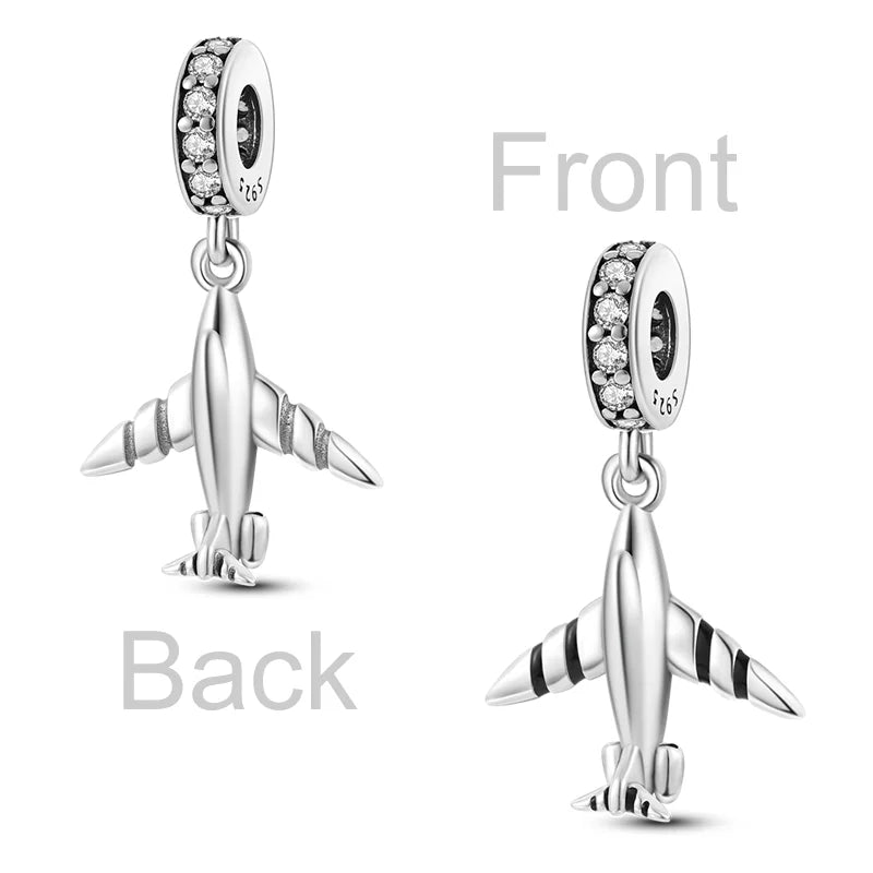 Inlaid Zircon Charm Beads 925 Sterling Silver Color Love Heart Snake Dangle Fit Original Bangle Bracelet Charms Pendant Jewelry